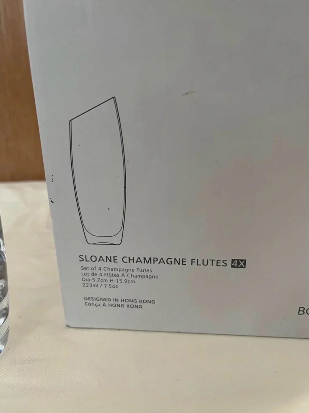 Sloane Champagne Flutes - Clear Glass Set of 4